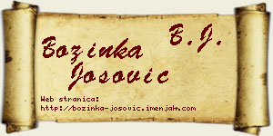 Božinka Josović vizit kartica